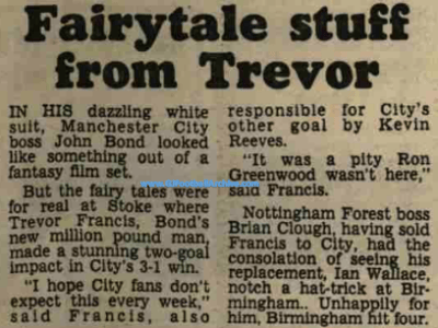 45 Years Ago: Trevor Francis Debut At&nbsp;Stoke