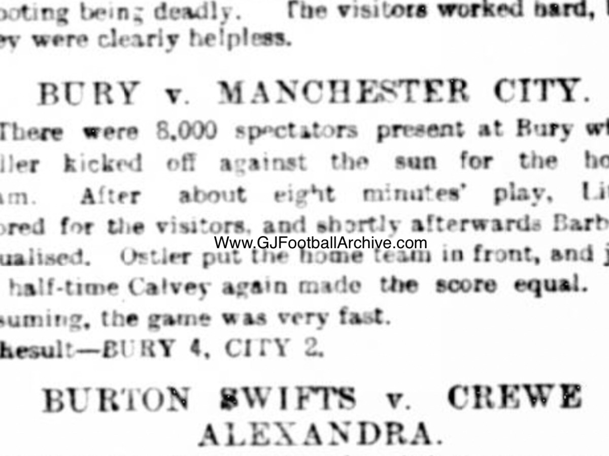 Manchester City’s and Bury’s&nbsp;First…