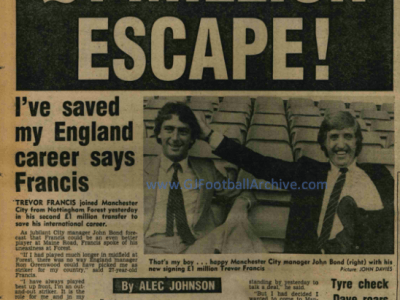 Trevor Francis Arrives