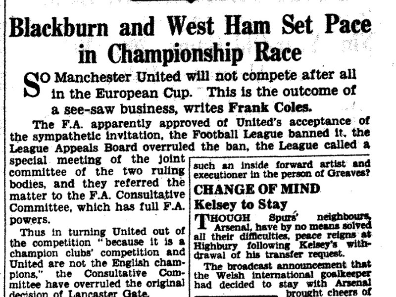 Football League Stop United From Playing In European&nbsp;Cup