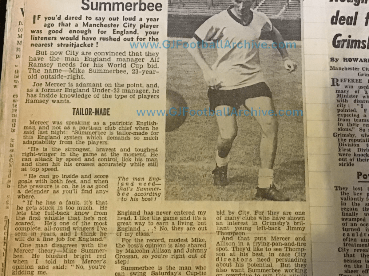 60 Years Ago: Blushing Mike Summerbee For&nbsp;England?