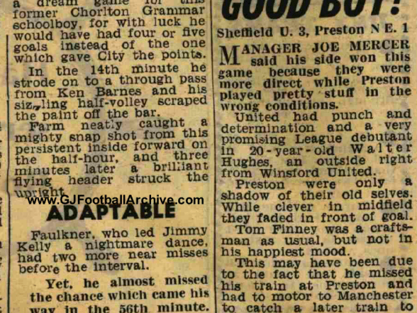 The 1950s: Stanley Matthews’ 250th Blackpool League Game (A MCFC&nbsp;Victory)