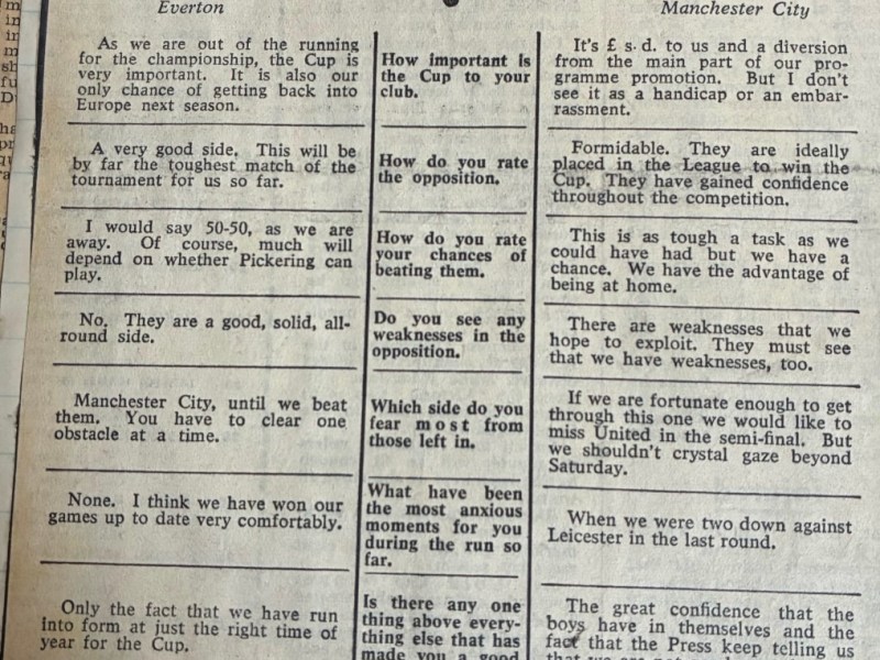 1966 FAC Quarter Final MCFC V&nbsp;Everton