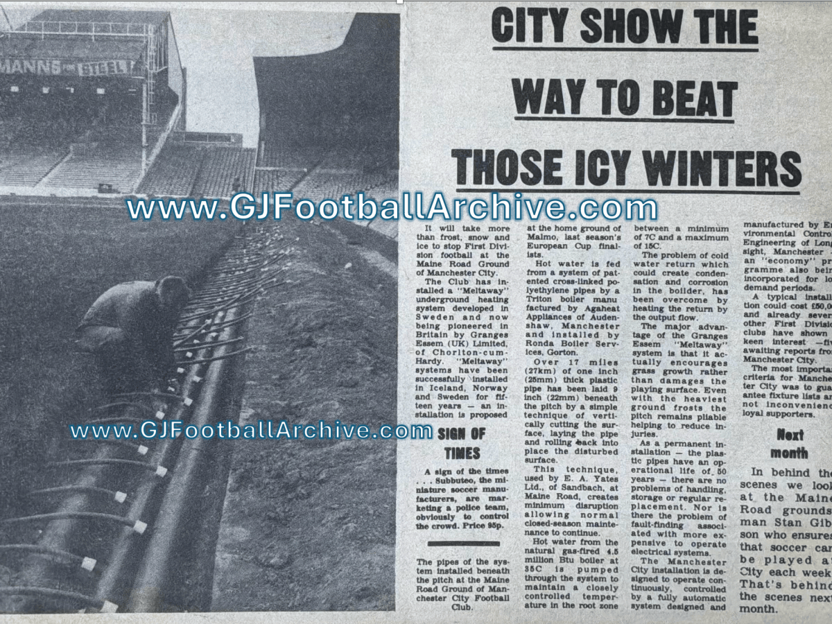 Manchester City’s Undersoil&nbsp;Heating