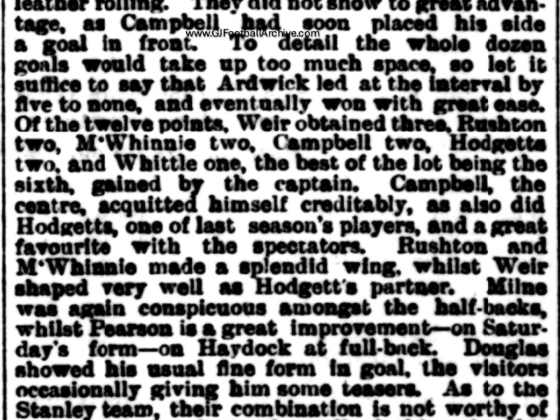 The First FAC Tie: Ardwick 12 Liverpool Stanley&nbsp;0