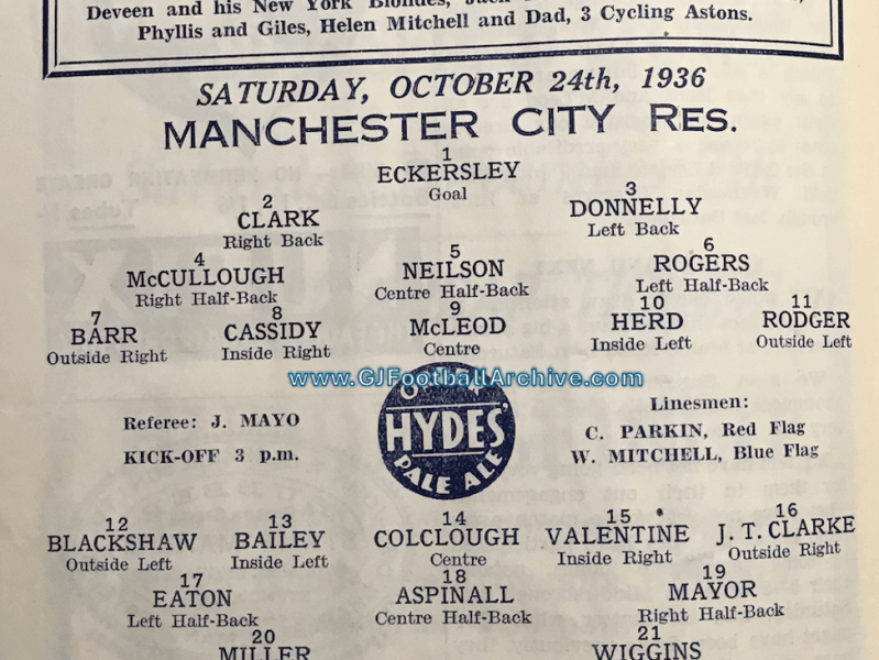 City v Oldham&nbsp;Reserves